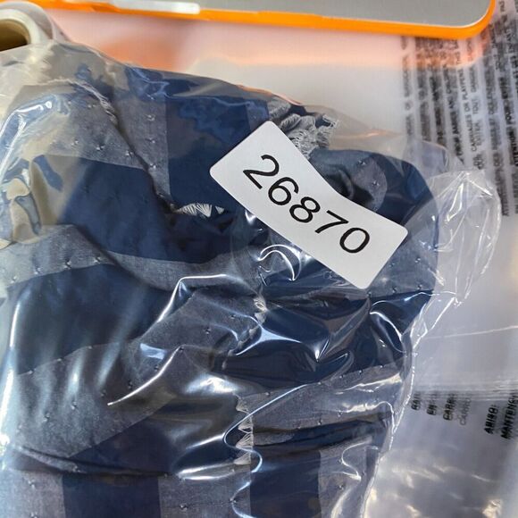 5/$45 INC International Concepts Blouse Women 2XL Blue Striped Cold Shoulder - Picture 7 of 7